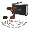 BLACK+DECKER Aku vŕtací skrutkovač 10,8 V, 1,5 Ah, 100dielne príslušenstvo BDCDD12BAFC
