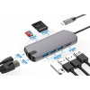 Viacportový adaptér USB C Hub Ethernet, 8 v 1 Dokovacia stanica