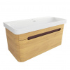 Swiss aqua technologies Koupelnová skříňka s umyvadlem SAT Fusion 97,5x43x45 cm dub medový mat SATFUSION100DMMW