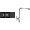 Set Sinks (dřez Perfecto 1160 DUO Metalblack 74 + baterie Elka Chrom - lesklý) PE1116D74ELCL