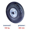 Koleso na rudlu 260 x 85 mm, 160 kg, neprepichnuteľné - bezúdržbové