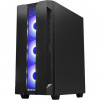 CHIEFTEC Miditower Gaming HUNTER, čierny, 4x RGB Rainbow Fan, 2 x USB 3.0, bočné sklo GS-01B-OP