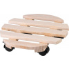 Podstavec Strend Pro, 30x7 cm, pod kvetináč, na kolieskach, posuvný, stojan, max. 50 kg, drevo, okrúhly