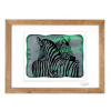 Atelier - Petr Vydra Zebra - zelené vitrážové sklo v hnedom ráme 50 x 70 cm ( pasparta 40 x 50 cm )