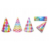 Mix farebných párty klobúčikov 15 cm, sada 6 ks