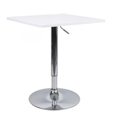 Tempo Kondela Barový stôl s nastaviteľnou výškou, biela, FLORIAN 2 NEW