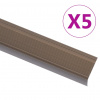 vidaXL Schodové lišty v tvare L 5 ks, hliník 100 cm, hnedé 146763