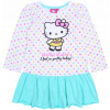 Dievčenské šaty - Hello Kitty Dress Veľkosť 128 (Biele a tyrkysové dot šaty Hello Kitty 128 cm)