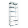 Kovový regál policový Biedrax 45 x 90 x 240 cm, pozinkovaný - 6 políc biele lamino 12mm