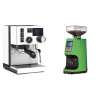 Rancilio Silvia BC PID, white + Eureka Atom 60, kawasaki green
