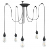 vidaXL Závesná lampa s 5 objímkami E27 čierny kov 4103454