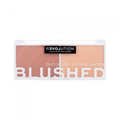 Revolution Relove Colour Play Blushed Duo Blush & Highlighter paletka s rozjasňovačem a tvářenkou 5.8 g odstín Kindness