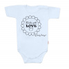 Body krátky rukáv Baby Nellys Made with love svetlo modré