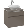 VILLEROY & BOCH Legato závesná skrinka pod umývadlo na dosku (umývadlo v strede), 2 zásuvky, 600 x 500 x 550 mm, Truffle Grey, B56800VG