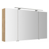 Sapho RIWA galérka s LED osvetlením, 3x dvierka, 121x70x17cm, dub Alabama