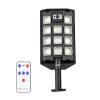 Solárne LED pouličné svietidlo s pohybovým senzorom a IR ďiaľkovým ovládaním, 55W, IP65, 1000lm