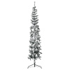 Úzky zasnežený umelý vianočný polovičný stromček 210 cm-ForU-344607