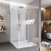 Mereo Sprchovací kút, Novea, štvorec, pántový, 120x120 cm, chróm ALU, sklo Číre, dvere pravé a pevný diel CK10417ZP