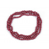 Perlový náhrdelník dlouhý, retro Varianta: 3 (Ø8 mm) bordó sv., Balení: 1 ks