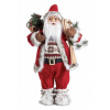 Homla Vianočný Mikuláš so svetríkom a lyžami – veľká dekorácia s darčekovým vreckom, 60 cm
