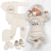 Súpravička do pôrodnice 5D Made with love, béžová, cappuccino Baby Nellys