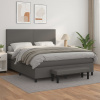 Box spring postel s matrací šedá 180x200 cm umělá kůže Šedá 3137561