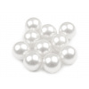 Dekoračné guličky / perly bez dierok na nalepenie Ø8; 10 mm - (Ø10 mm) biela (20 ks)