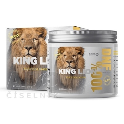DELTA KING LION flex COLLAGEN 8 000 mg prášok na prípravu nápoja, rozpustný kolagén, príchuť zelené jablko 1x240 g, 8586020420186