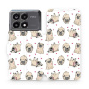 Flipové pouzdro Mobiwear - Xiaomi Poco X6 Pro 5G - M097P Mopsíci (Knížkové flip pouzdro, obal, kryt na mobil Xiaomi Poco X6 Pro 5G - M097P Mopsíci, materiál Umělá kůže + TPU - ochrana 360°, stojánek,