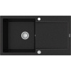 Granitový drez MEXEN LEO čierna/strieborná II