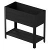 Balkónový hrantík Modernbox, drevo, kov, čierny, 78 × 36 × 72 cm, RMO-0780X0360X720-BK