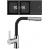 Set Sinks (dřez Perfecto 1160 DUO Metalblack 74 + baterie Enigma S Metalblack 74) PE1116D74ENGR74