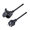 Solight prodlužovací přívod - spojka, 1 zásuvka, 20m, 3 x 1,5mm2, gumová, černá PS32