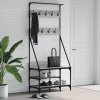 vidaXL Vešiak na šaty s botníkom sivý sonoma 80x40x184 cm - Sivá - 81171-35604