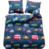 POSTEĽNÁ BIELIZEŇ 140x200 PRE DETI BAVLNA SATÉN GierekHoff KOMPLET 2 ks AUTÁ