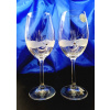 Lsg-Crystal Skleničky broušené na bílé víno bezolovnaté sklo 8 x Swarovski krystal dekor Kanta dárkové balení SK-s463 250ml 2 ks