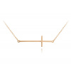 MINET JMAS0062RN45 - Rose gold strieborný náhrdelník kríž ležatý