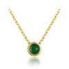MINET Jemný zlatý náhrdelník so zeleným zirkónom Au 585/1000 1,85 g JMG0311GGN46