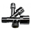 German Kombinovaný rohový ventil / 3/8 x 3/4 x 10 mm / plast / mosadz / chróm