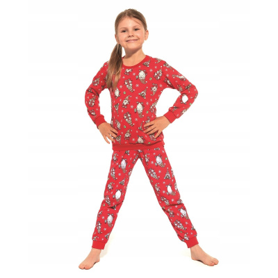 Pyžamo, župán - Cornette pyžamá veľkosť 152 biela, červená, viacnásobná (Cornette Young Girl 033/163 Gnomes 3 dł/r 1 pyžamá)