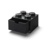 LEGO® stolové box 4 so zásuvkou 15,8 x 15,8 x 11,3 cm čierna