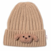 Baby Nellys Detská zimná čiapka Bear cappuccino