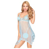 Penthouse Naughty Doll - čipkované šaty a tangá (modrá) - M/L