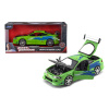 Jada Toys 253203007 Mitsubishi Eclipse 1995 Fast & Furious Brian tuningový model v mierke so spojlerom otváracími dverami kapotou a kufrom voľnobeh zelený 1:24