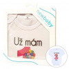 Body s potlačou New Baby Už mám 1 rok ružové - darčekové balenie - 86 (12-18m)
