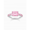 Thomas Sabo TR2451-051-9-56 Silver solitaire ring w. pink-coloured stones