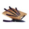Berlingerhaus Sada nožů s nepřilnavým povrchem + prkénko 6 ks Purple Metallic Line BH-2683