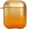 AppleKing obal s farebným prechodom a karabínou pre AirPods 1 / 2 - zlatý - možnosť vrátiť tovar ZADARMO do 30tich dní