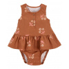 CARTERS CARTER'S Body bez rukávov s volánom Brown Flowers dievča 12m