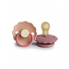 Frigg Dvojbalenie cumlíkov frigg daisy violet peony/ cedar, 0-6m, kaučuk